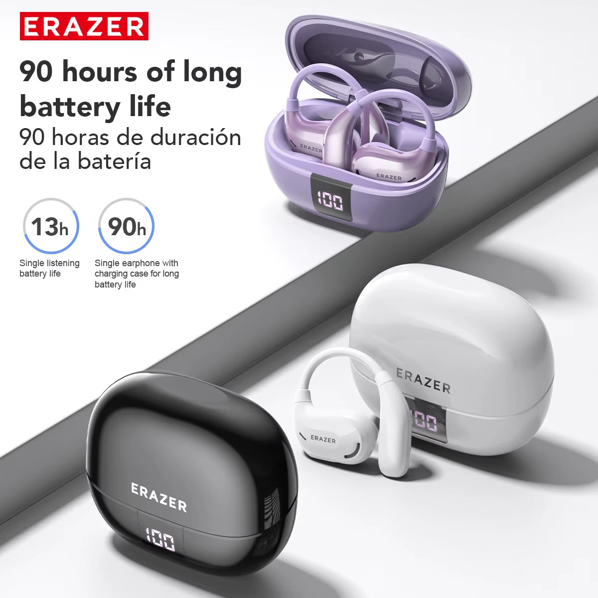 Erazer XT66 AI Wireless Translation Earbuds with Bluetooth and Real-Time Translation App