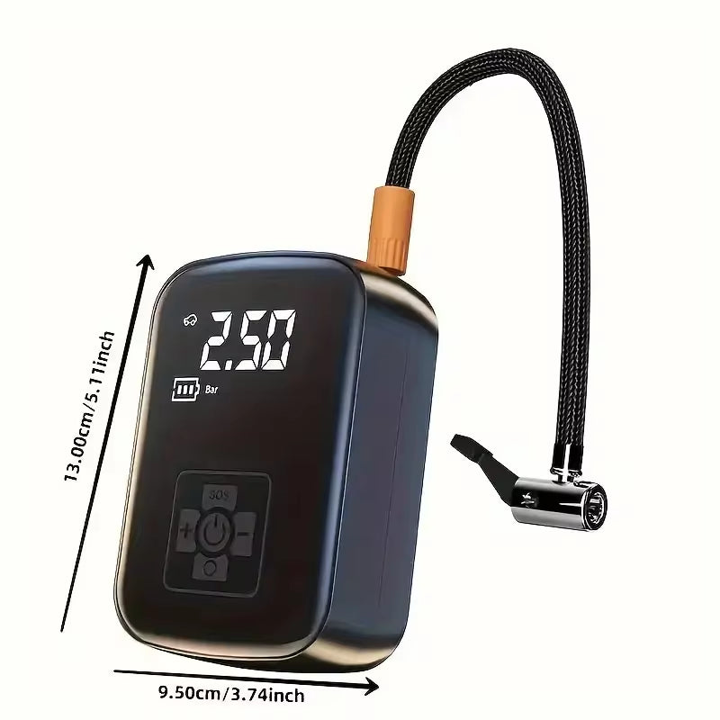 Wireless Electric Tire Inflator Pump - Portable Air Compressor for Motorcycles, Bicycles, Boats, and Inflatable Balls