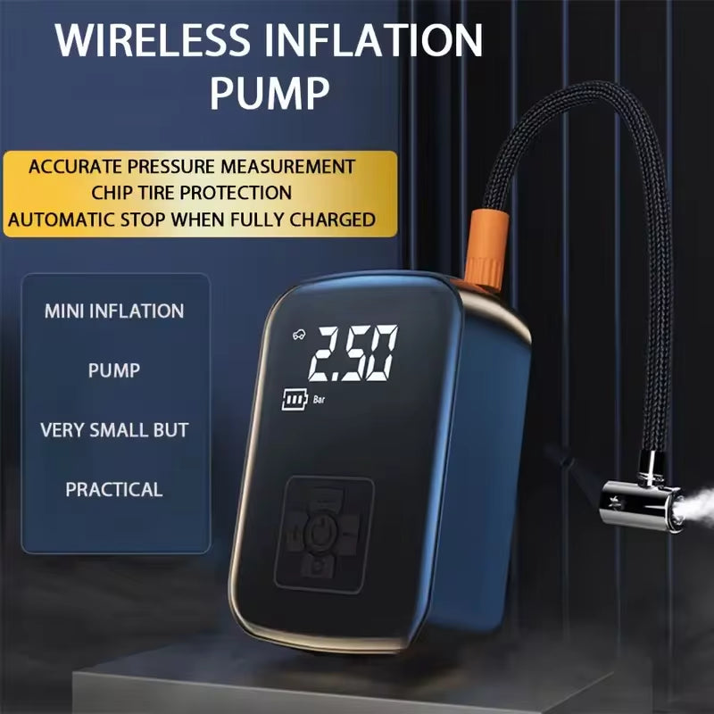 Wireless Electric Tire Inflator Pump - Portable Air Compressor for Motorcycles, Bicycles, Boats, and Inflatable Balls