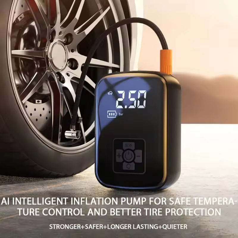 Wireless Electric Tire Inflator Pump - Portable Air Compressor for Motorcycles, Bicycles, Boats, and Inflatable Balls